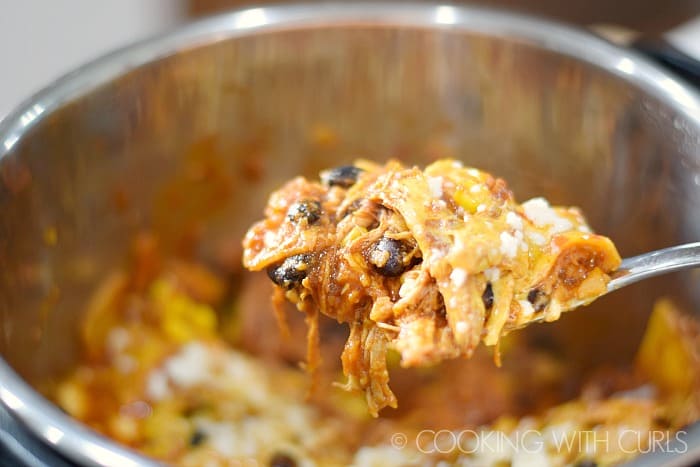 A big scoop of Instant Pot Mexican Casserole.