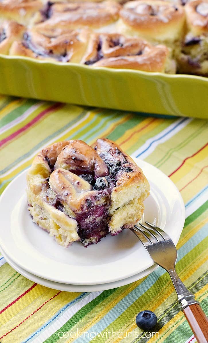 Blueberry Sweet Rolls with Lemon Glaze