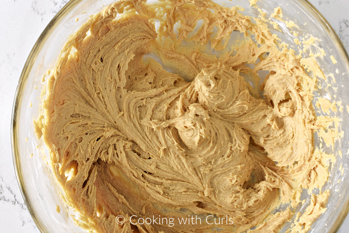 Cake mixture mixed together in a large bowl. 