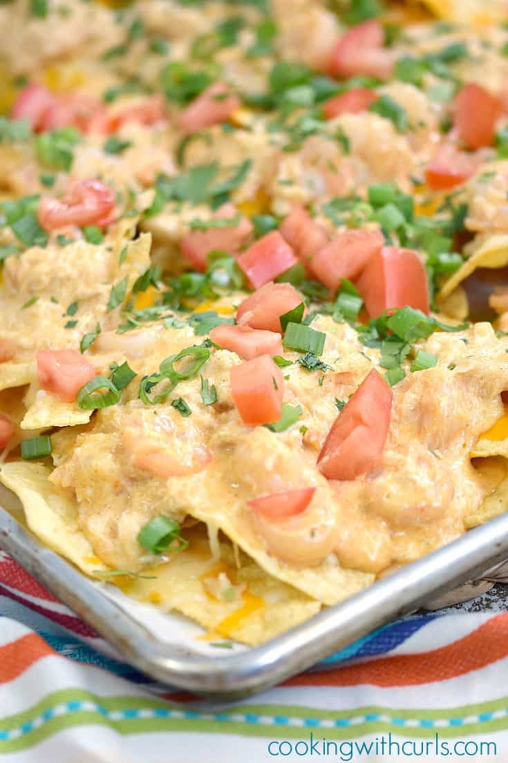 Creamy Seafood Nachos | cookingwithcurls.com #ad #cincodemayo