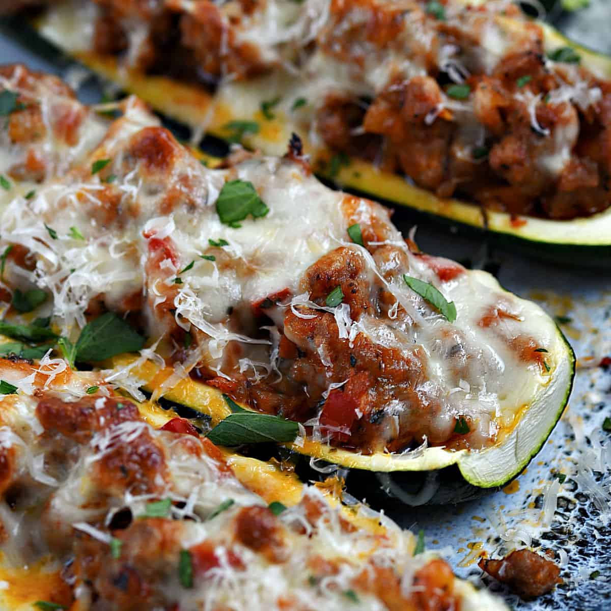 Italian Stuffed Zucchini Boats