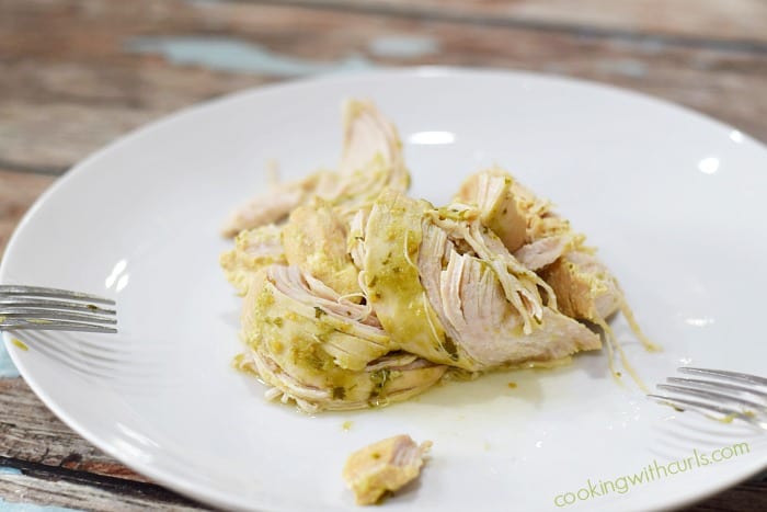 Instant Pot Salsa Verde Shredded Chicken done cookingwithcurls.com