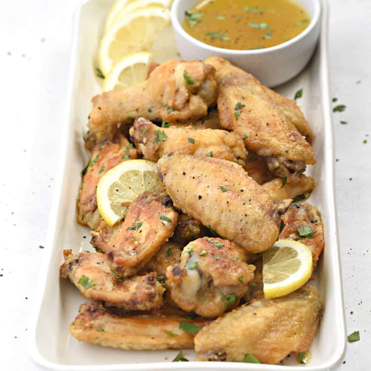 Lemon Garlic Baked Chicken Wings