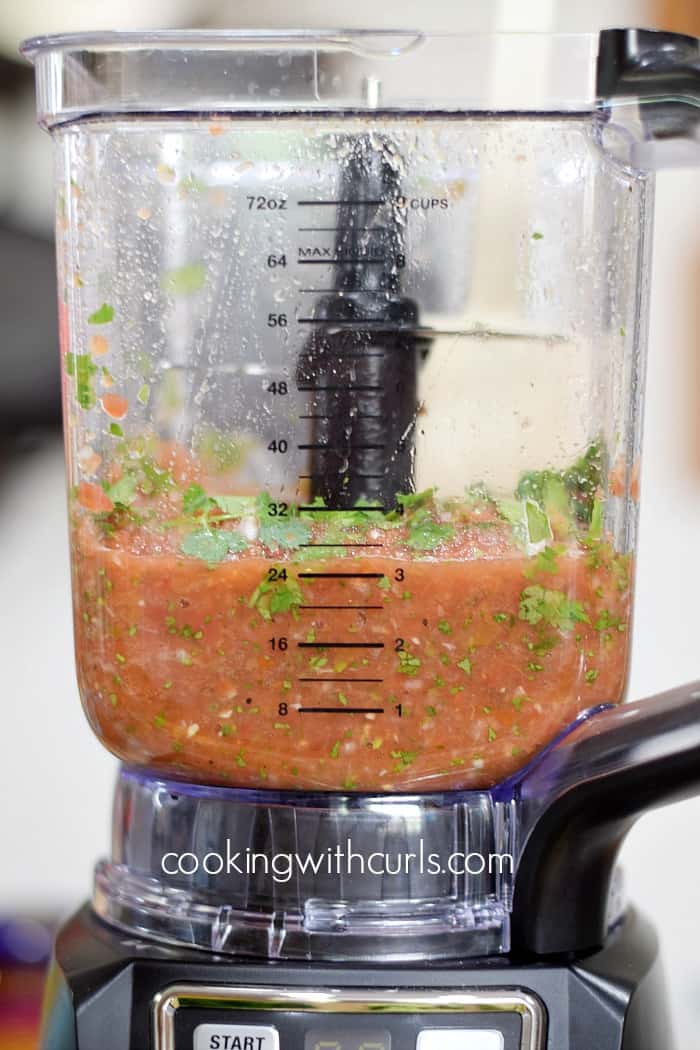 Restaurant-Style Blender Salsa scrape cookingwithcurls.com