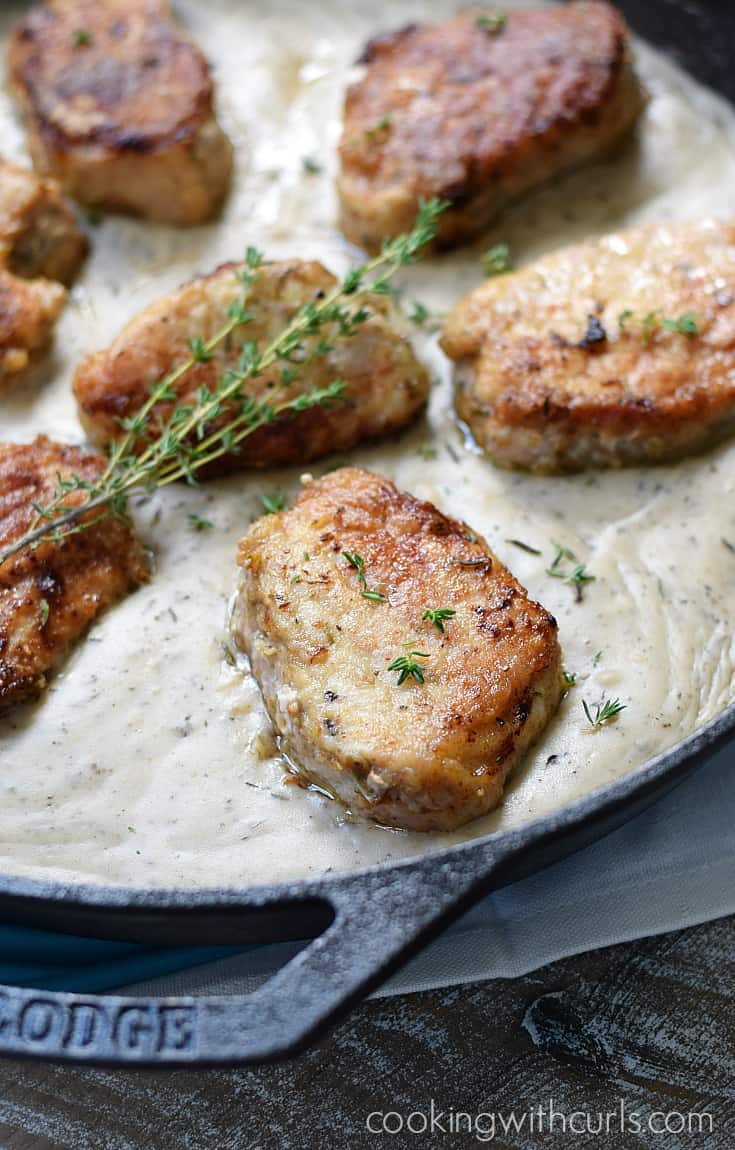 Skillet Pork Chops with Herb Gravy