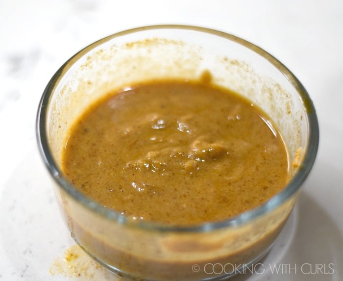 Small bowl with a stock and flour slurry