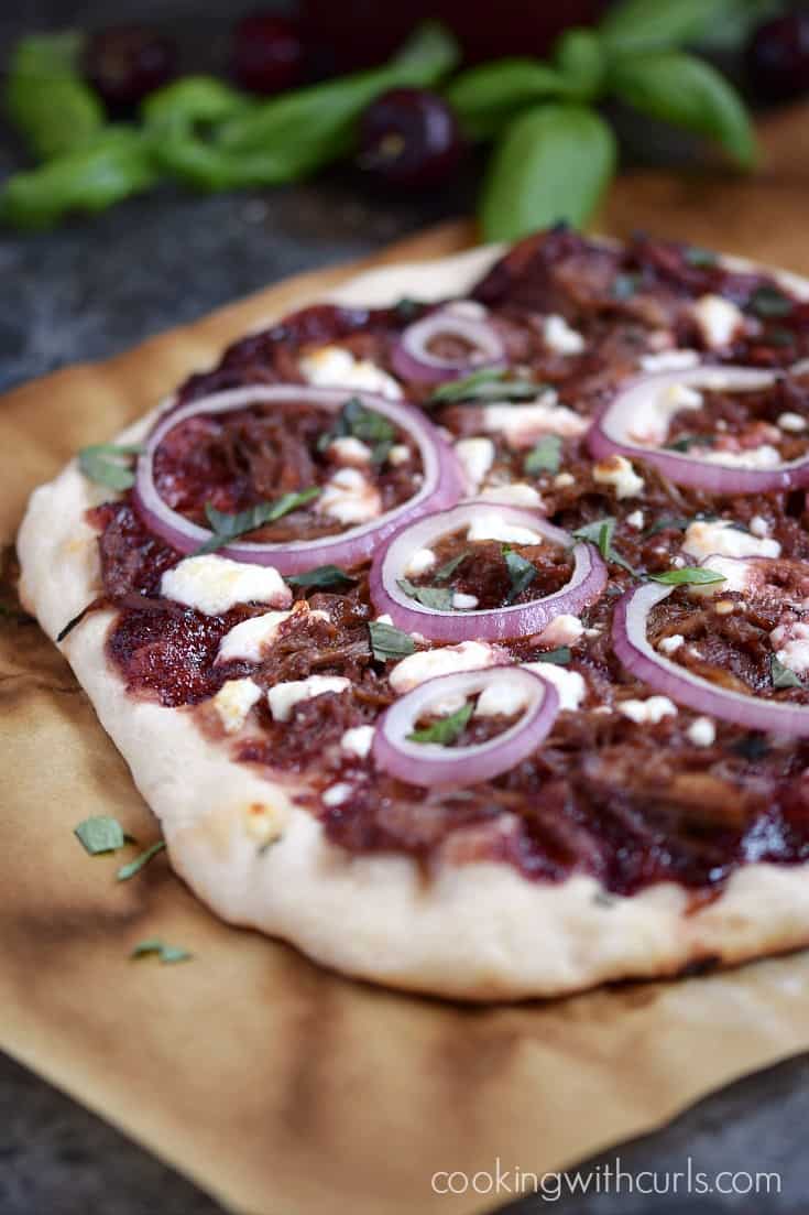 Cherry Bourbon Barbecue Pork Pizza