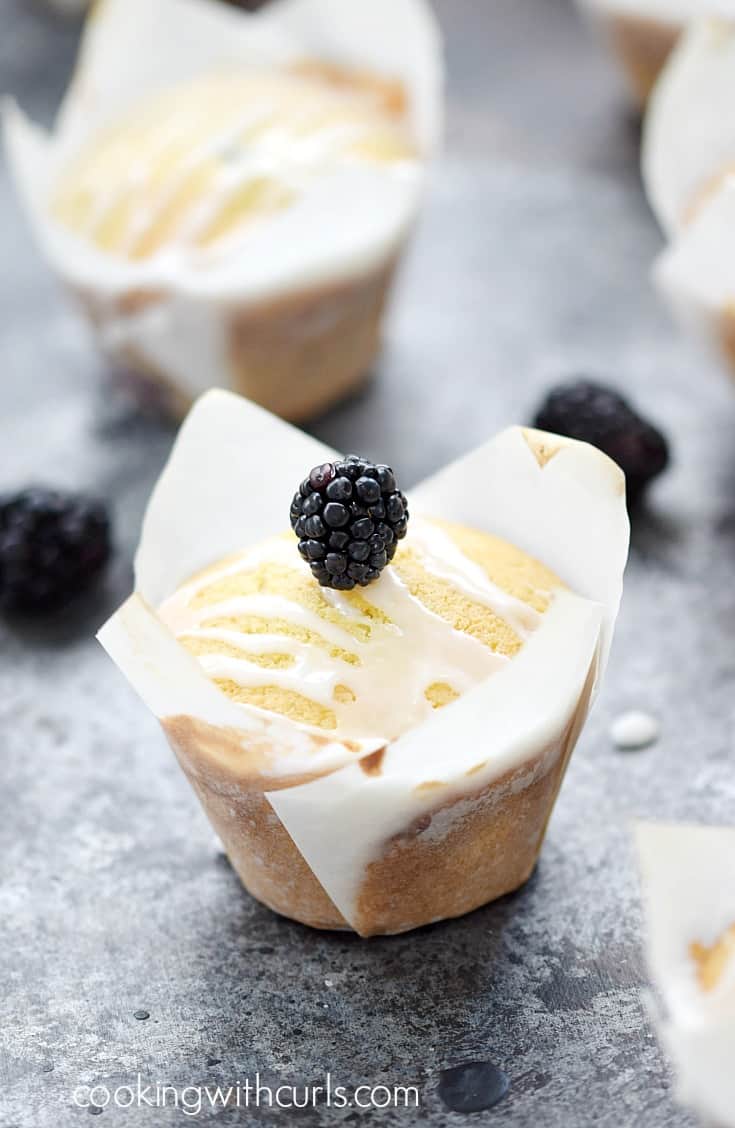 Blackberry Muffins with Lemon Glaze